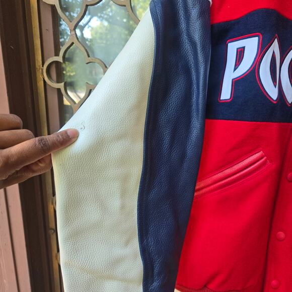 NWT Opening Ceremony Unisex Russia Varsity Jacket L Red Flag Patch Wool Leather - Picture 3 of 12